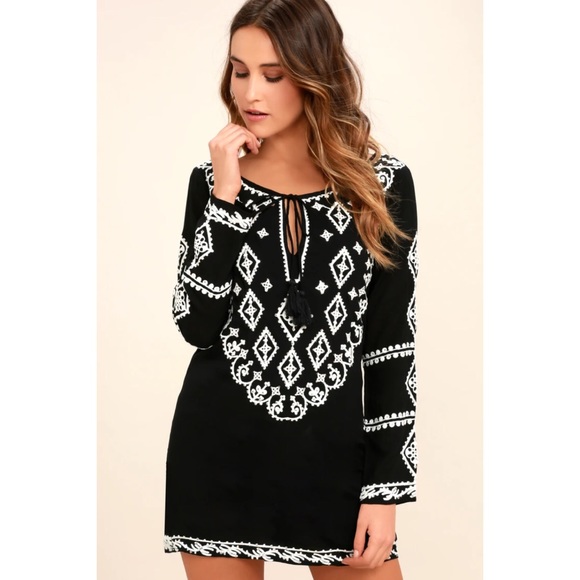 Lulus Bohemian “Vacay Days” Embroider Shift Dress - Picture 2 of 12